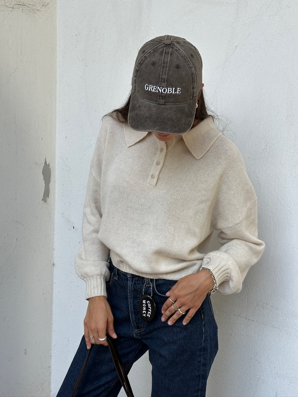 Nia Kaschmir Polo ecru