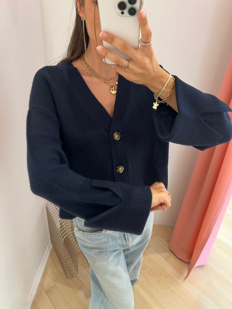 Paix Next Cardigan dark navy