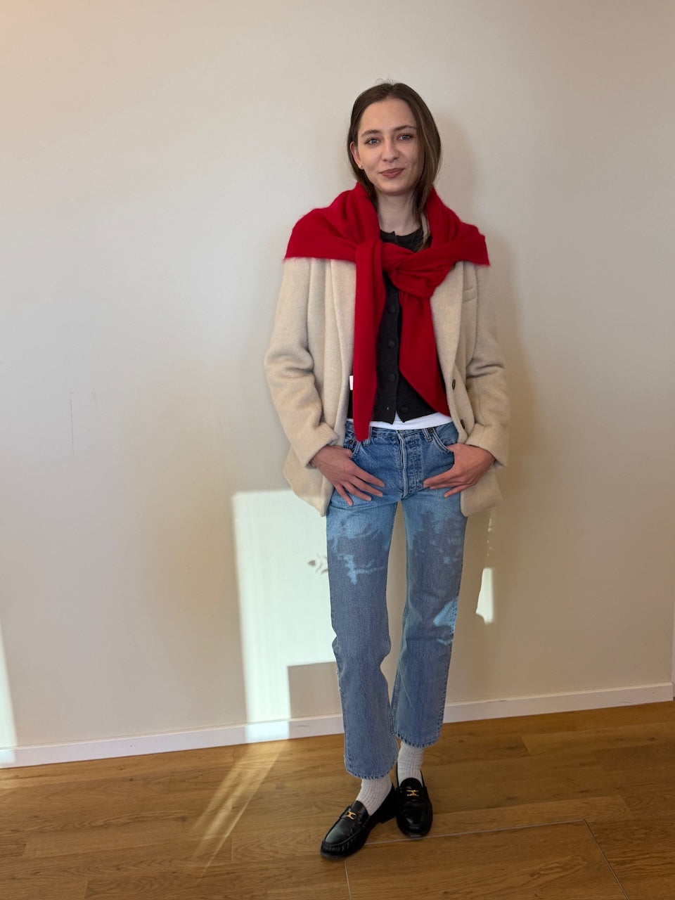 Paxa Scarf red brushed