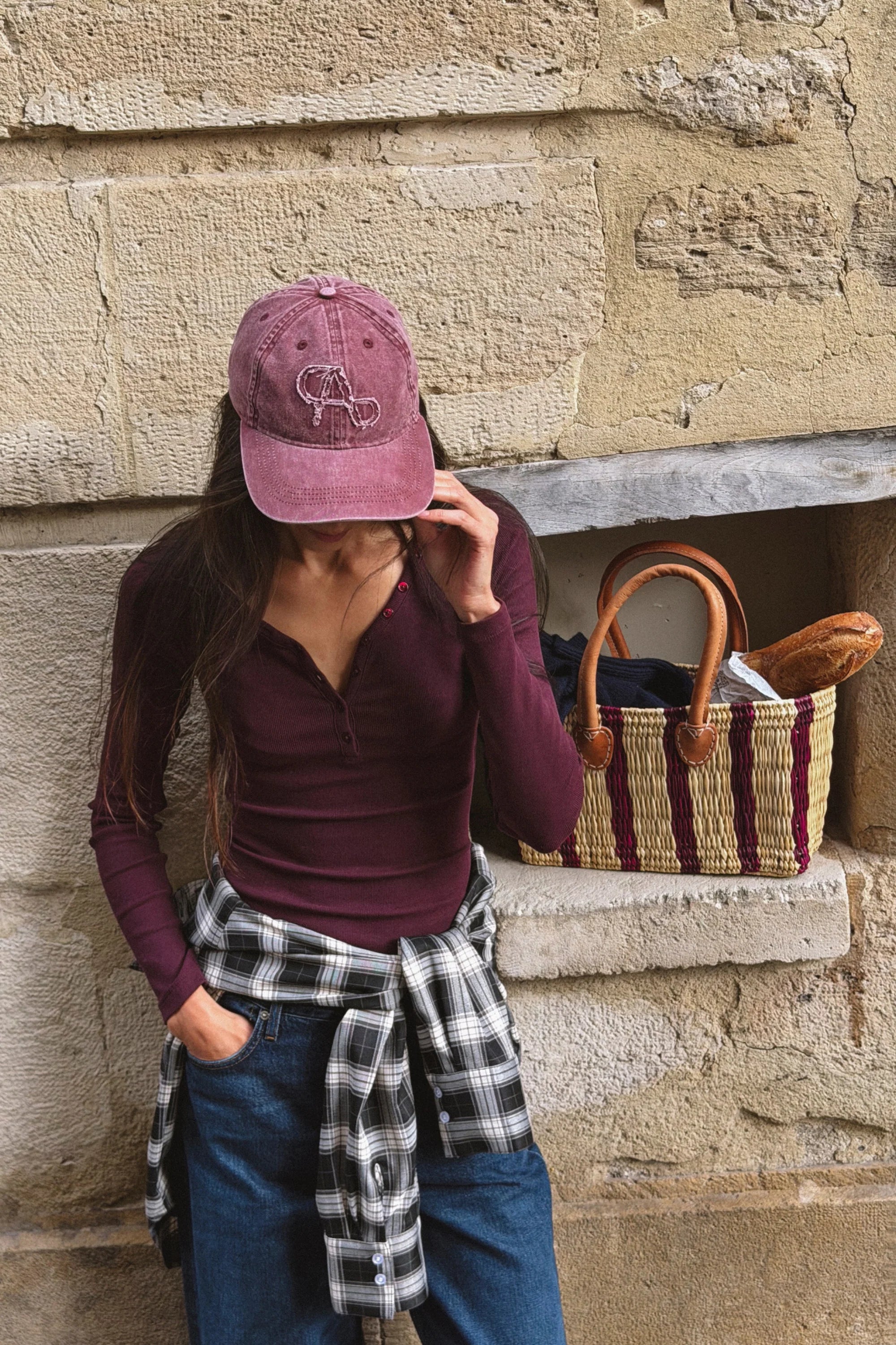 Snake Destroyed Cap washed bordeaux