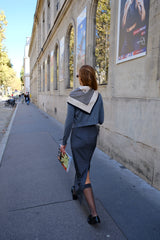 No. 1 Scarf cream/black 65cm