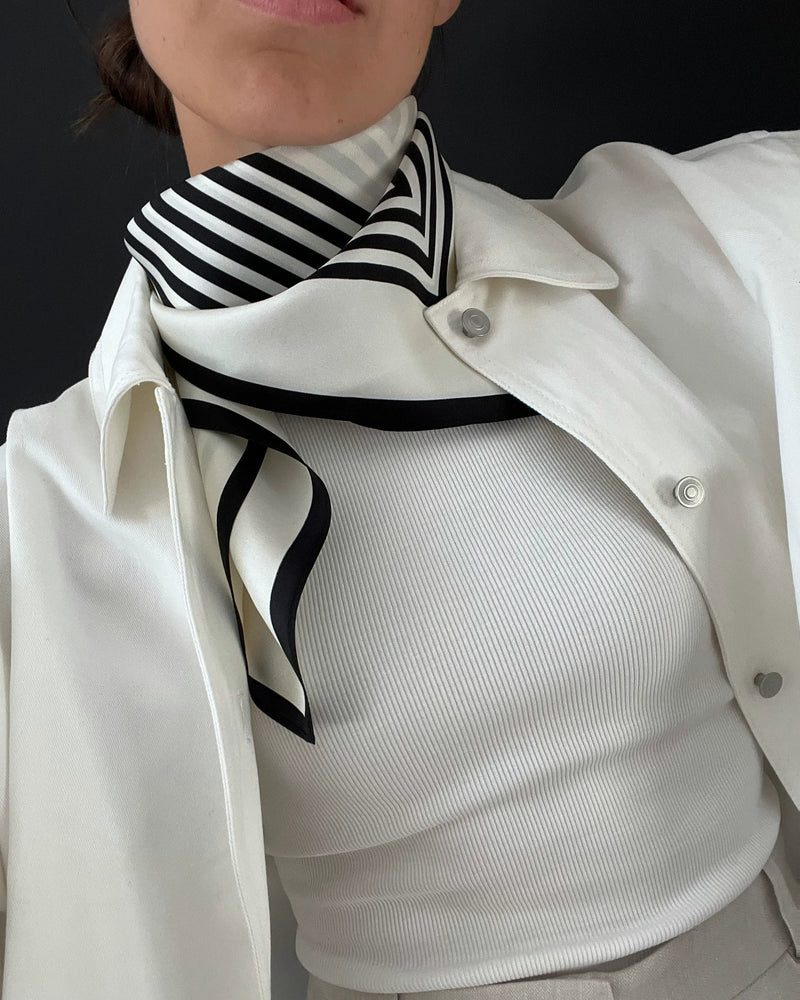 No. 1 Scarf cream/black 65cm