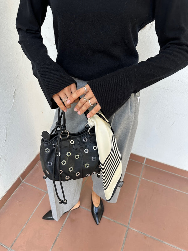 No. 1 Scarf cream/black 65cm