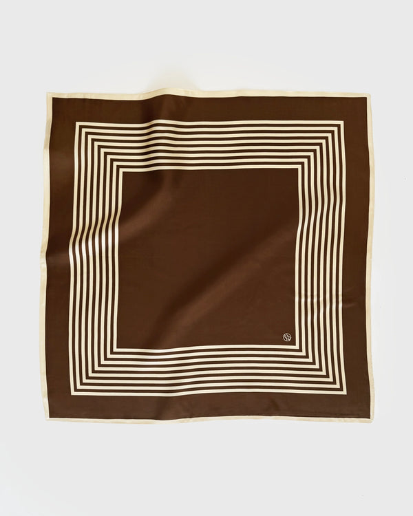 Striped Scarf mocha mousse/cream 65cm