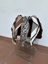 Striped Scarf mocha mousse/cream 65cm