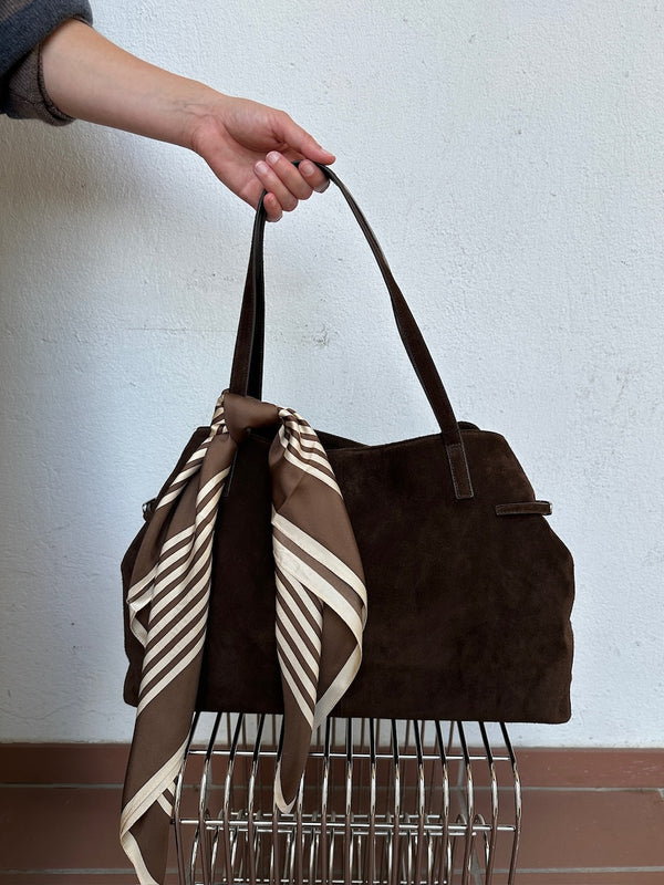 Striped Scarf mocha mousse/cream 65cm