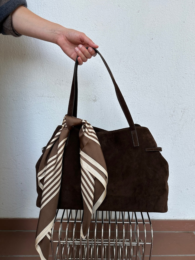 Striped Scarf mocha mousse/cream 65cm