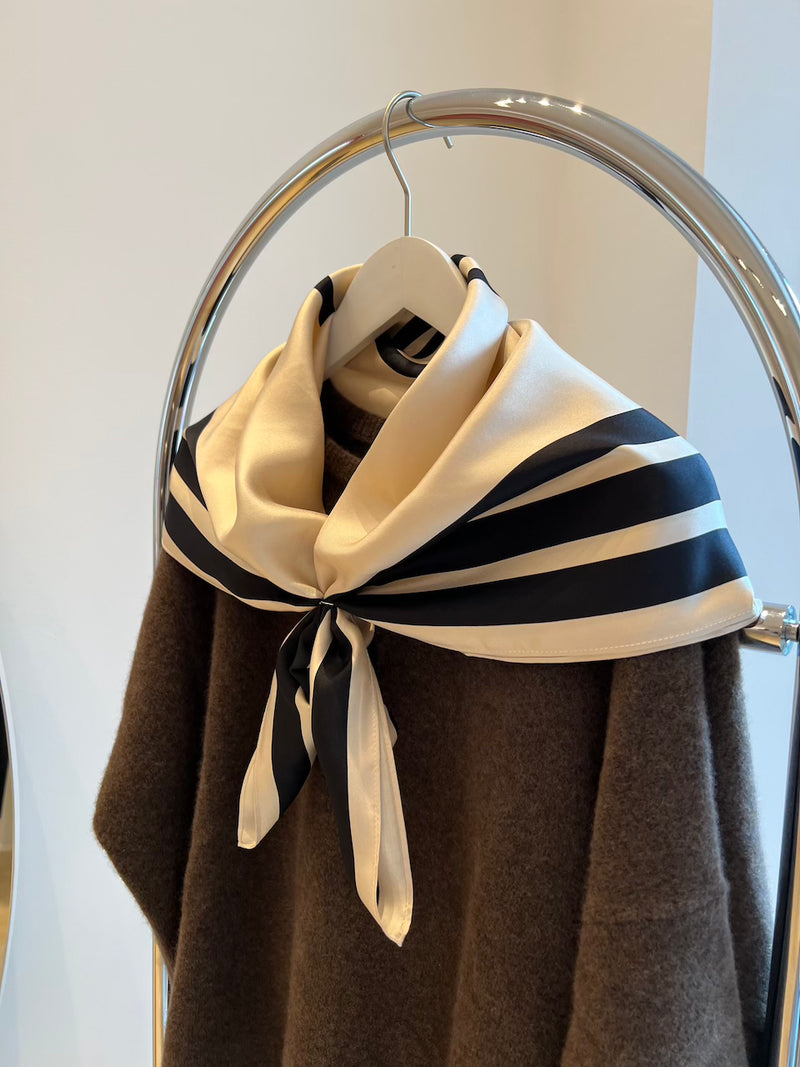 Wide Striped Scarf sand 80cm
