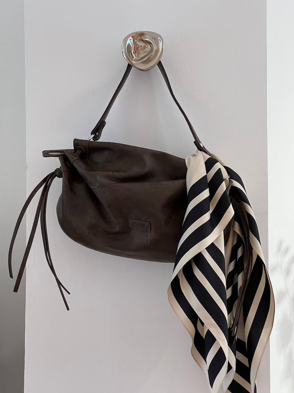 Wide Striped Scarf sand 80cm