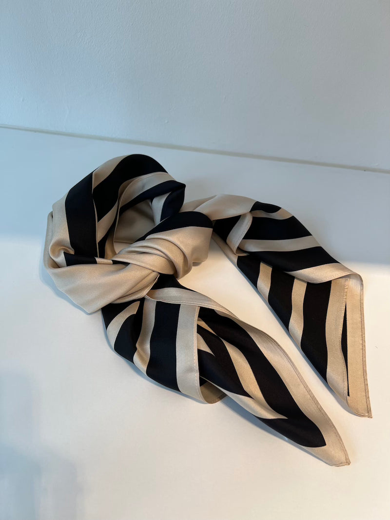 Wide Striped Scarf sand 80cm