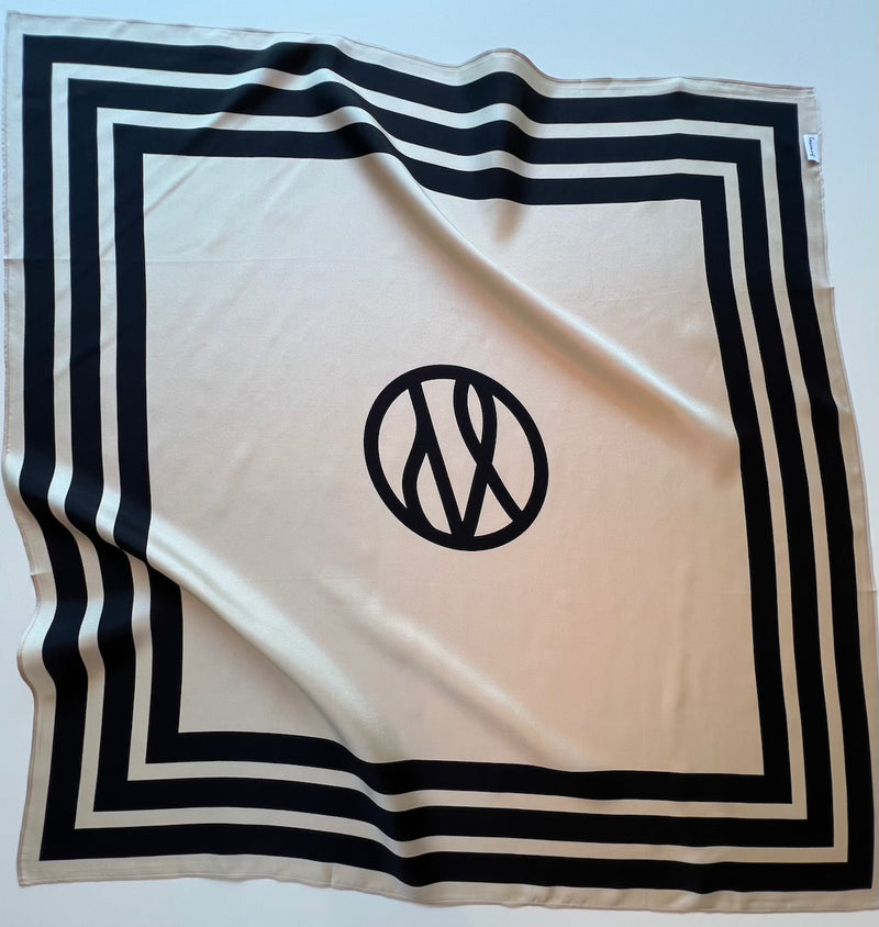 Wide Striped Scarf sand 80cm