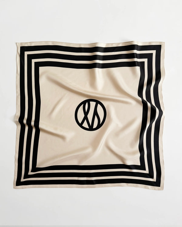 Wide Striped Scarf sand 80cm