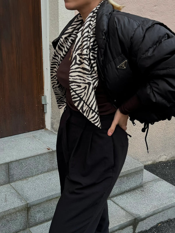 Zebra Scarf cream/black 80cm