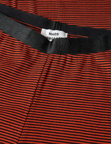2x2 Cotton Stripe Velon Pants fiery red / black