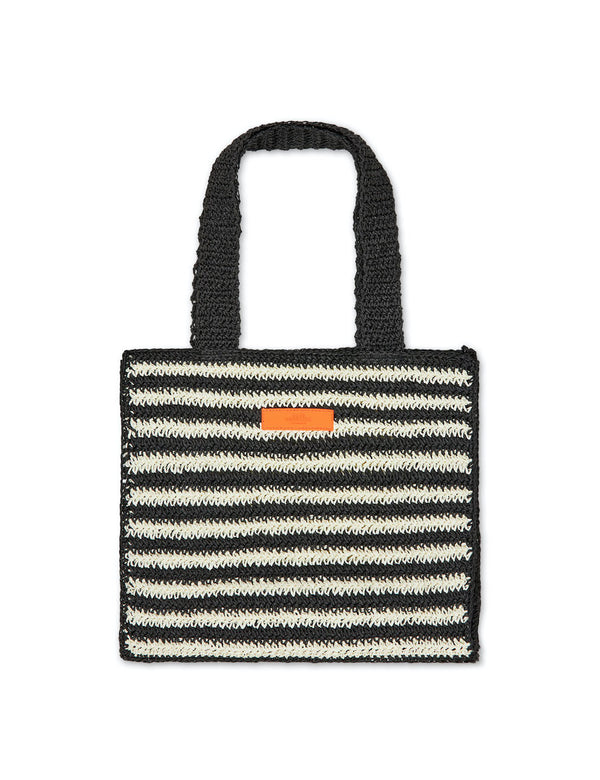 Paper Straw Millen Bag black