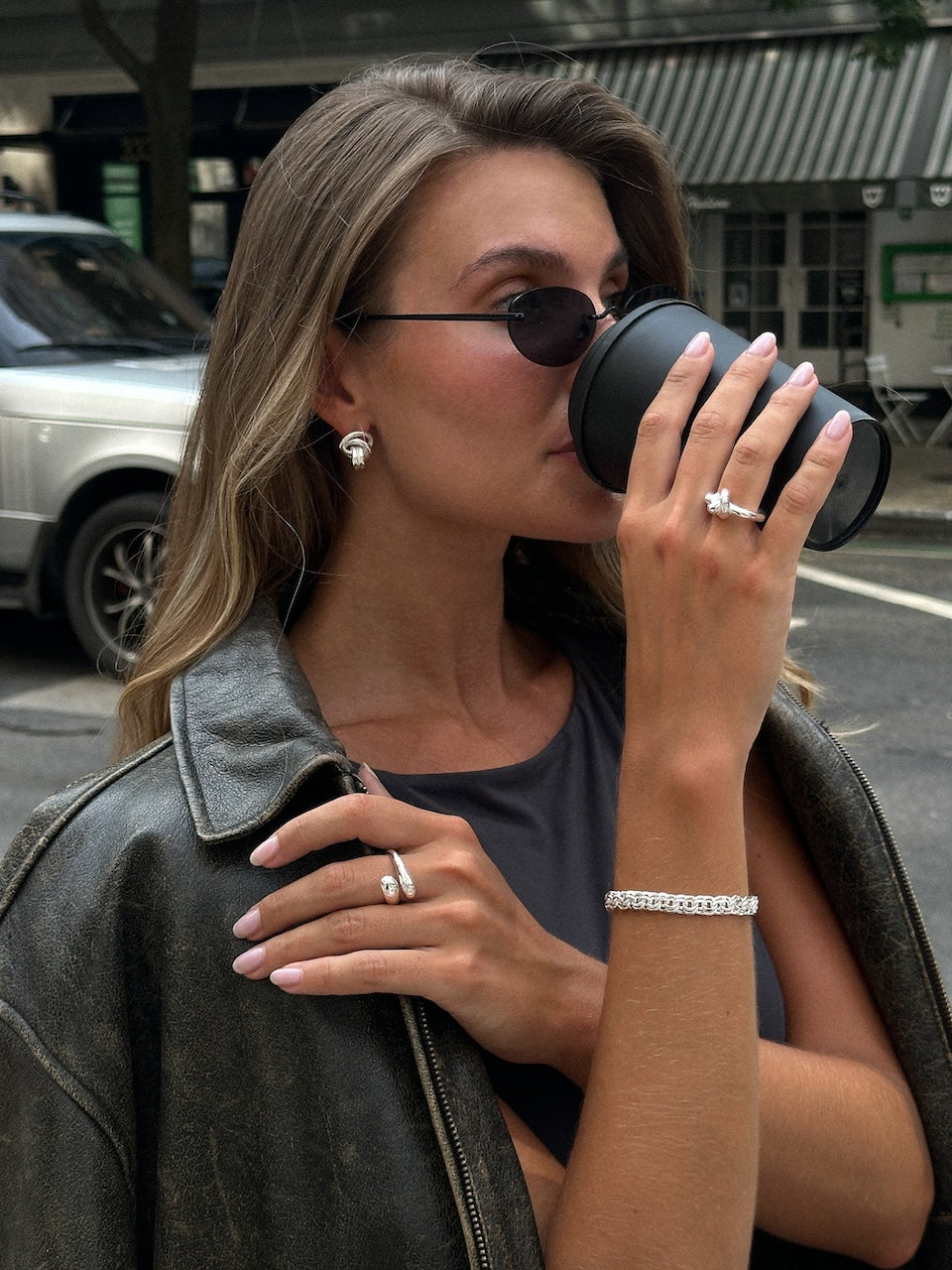 Adjustable Sleek Ring silver