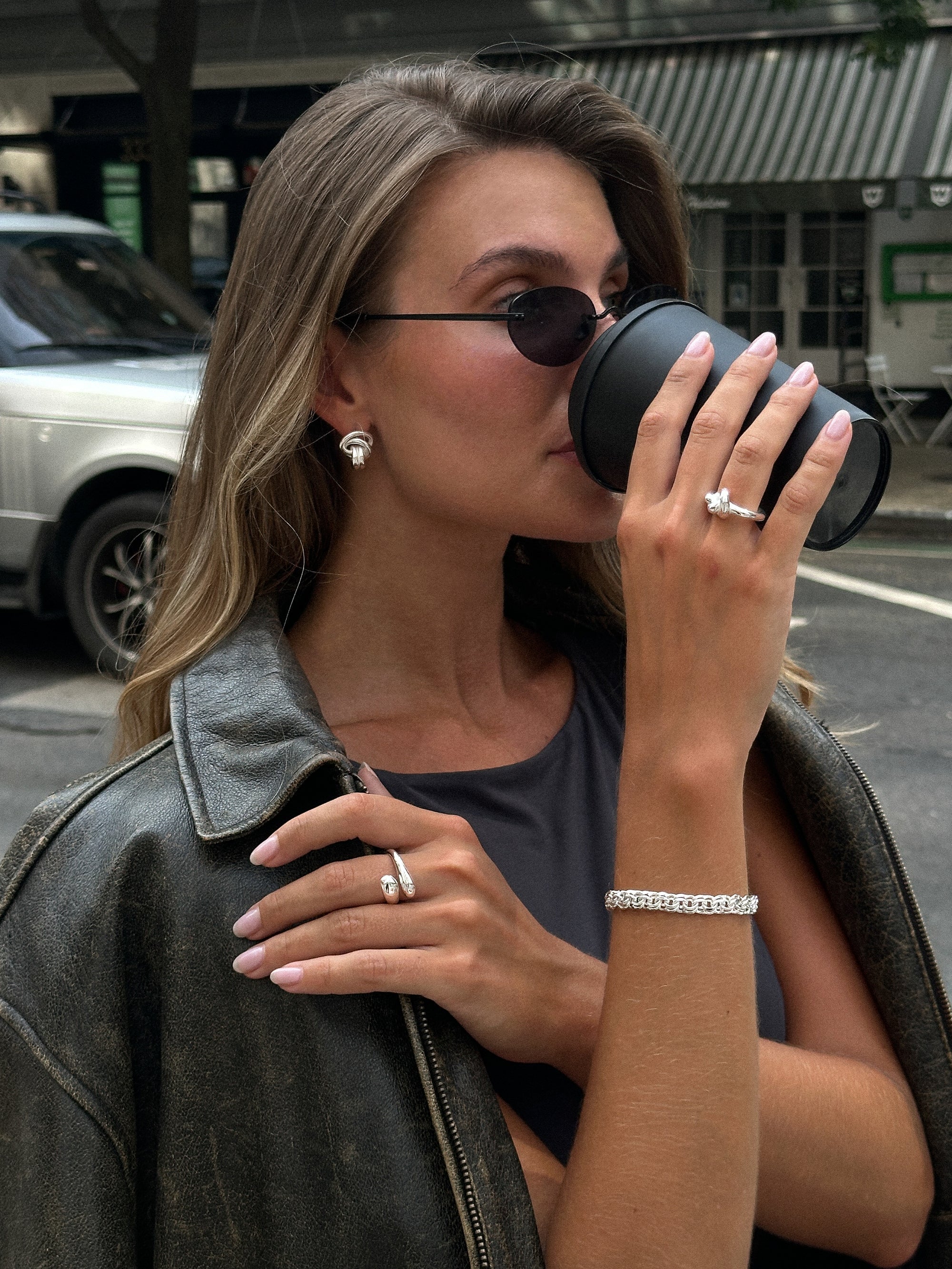 Double Knot Earrings silver