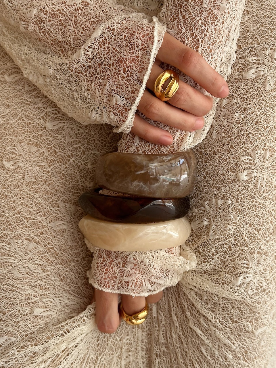 Resin Bangle Bracelet brown