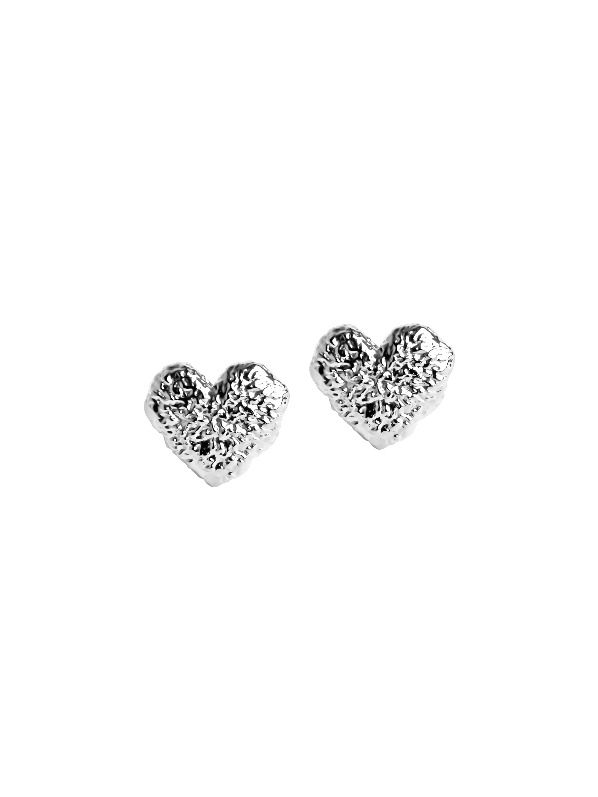 Textured Heart Earring silver