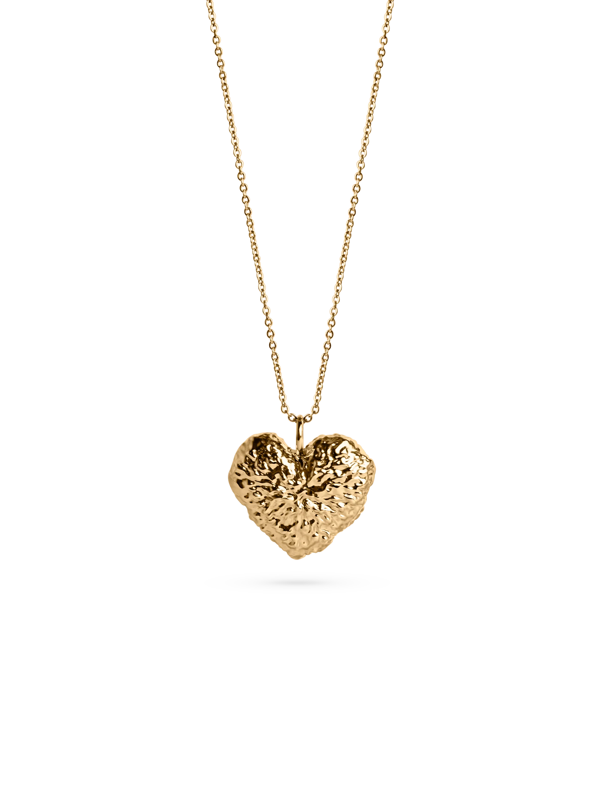 Textured Heart Necklace golden