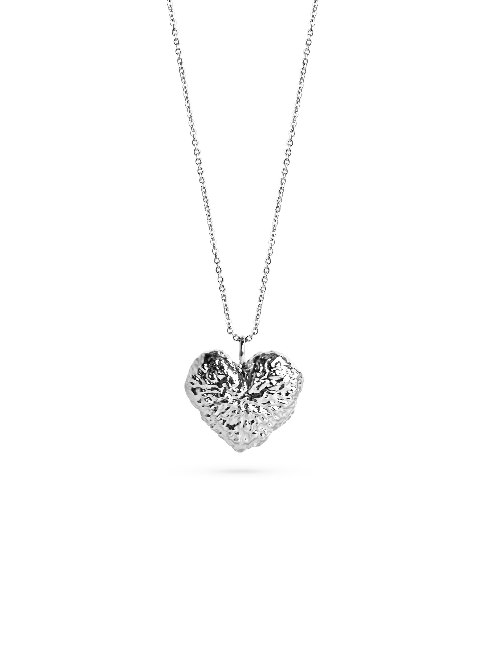 Textured Heart Necklace silver