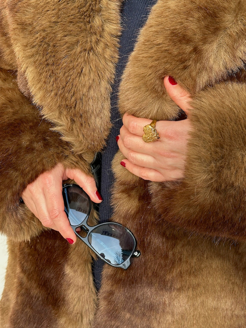 Textured Heart Ring golden