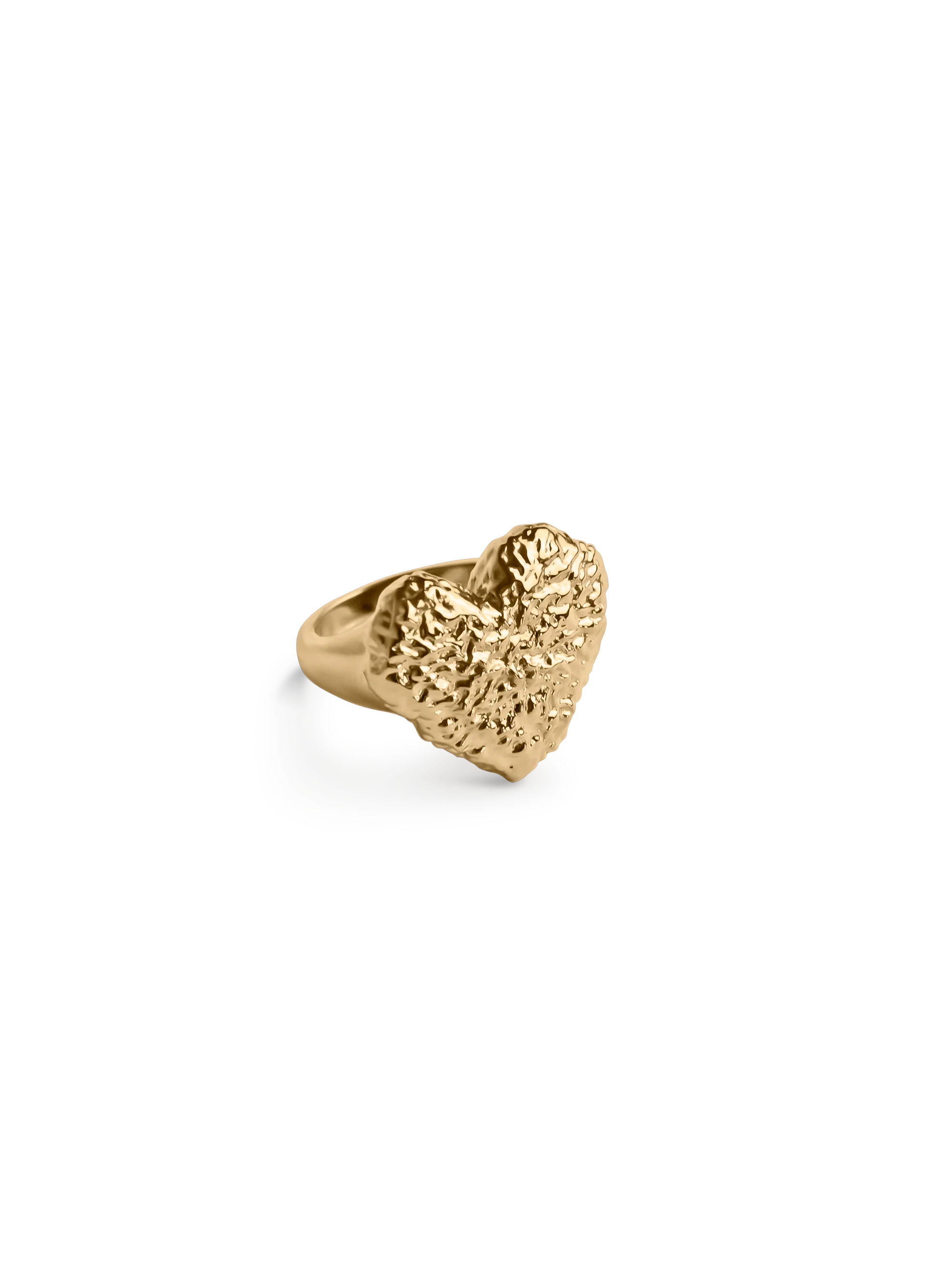 Textured Heart Ring golden