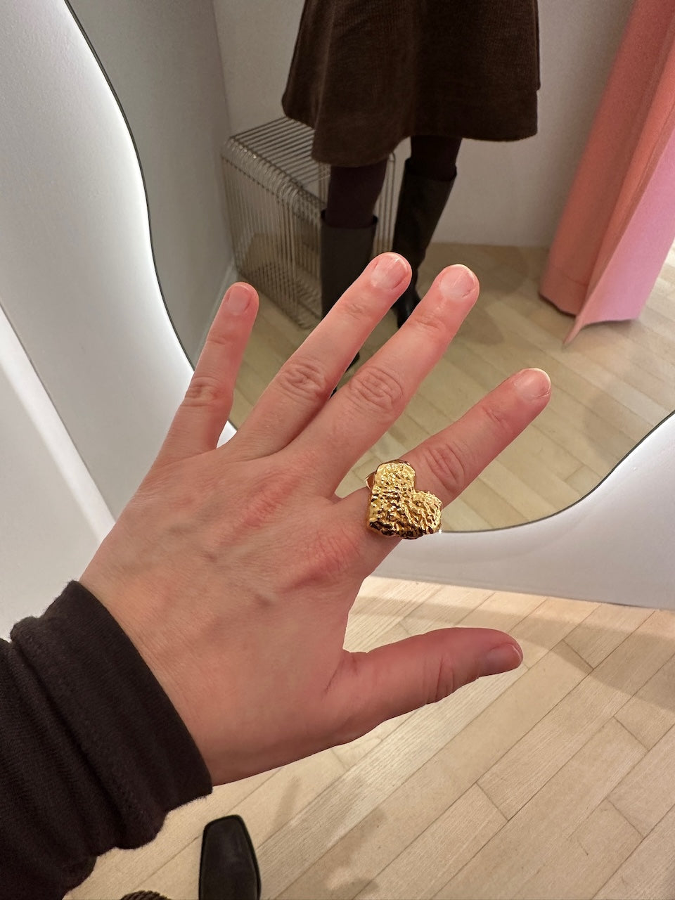 Textured Heart Ring golden