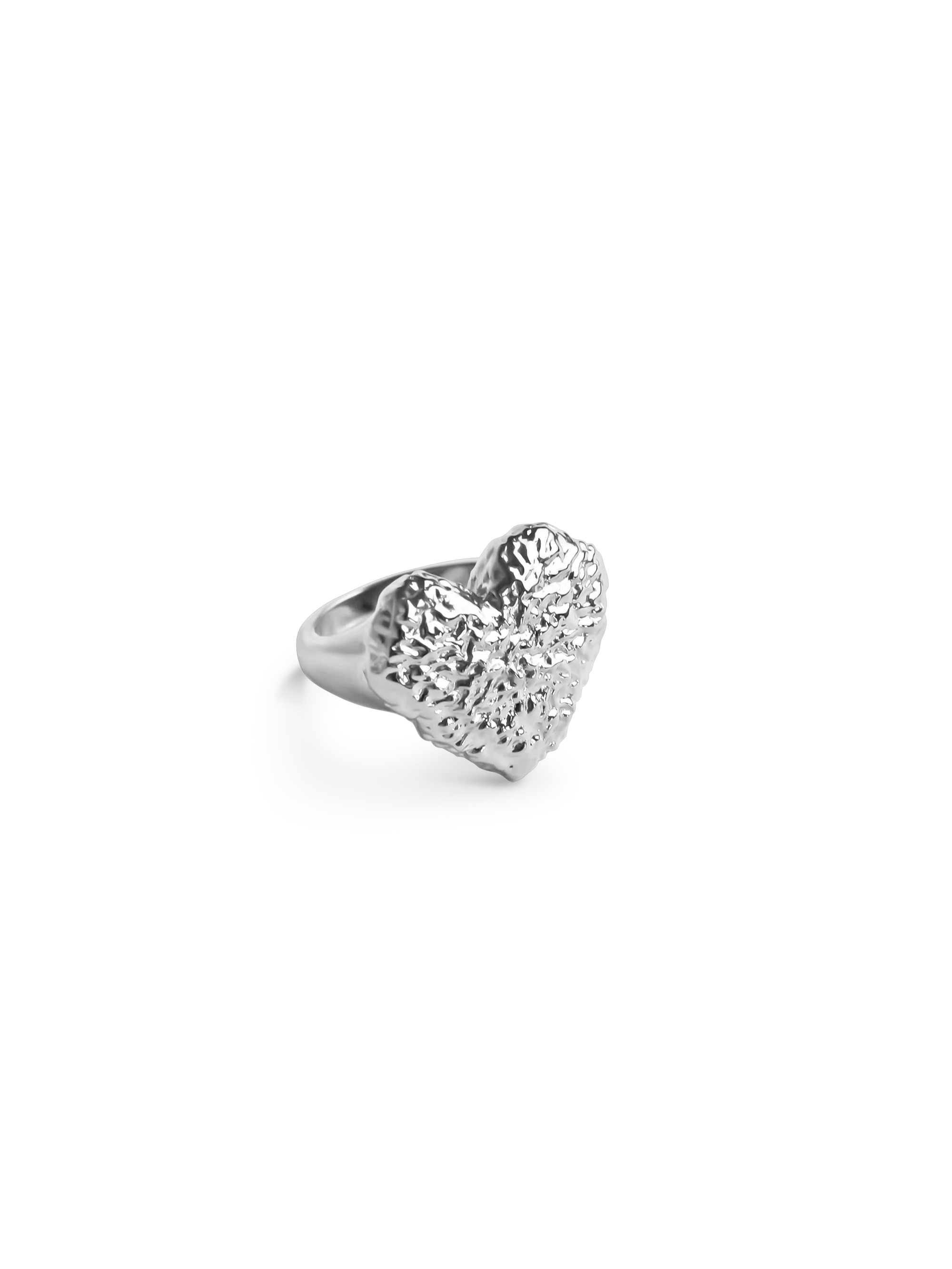 Textured Heart Ring silver