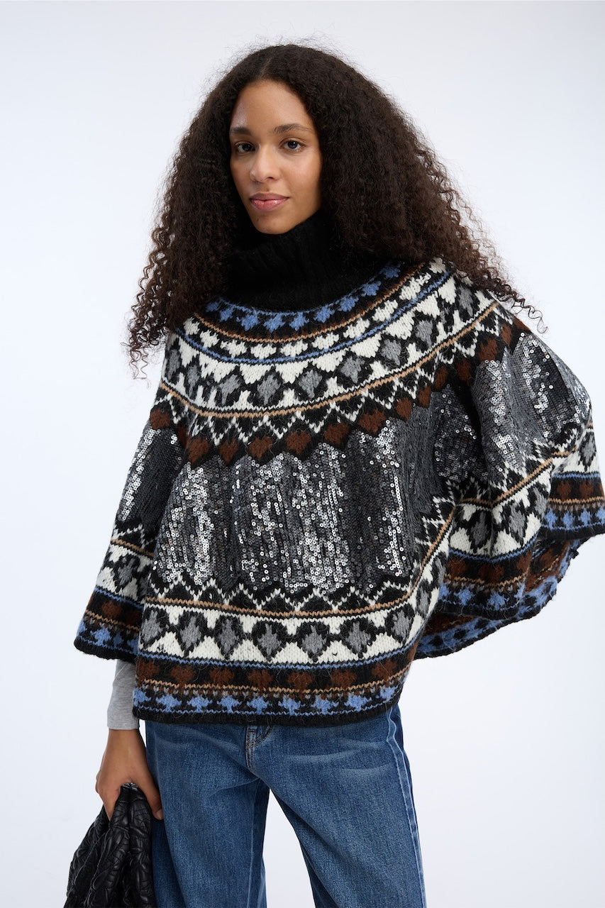 Verst Poncho mix black