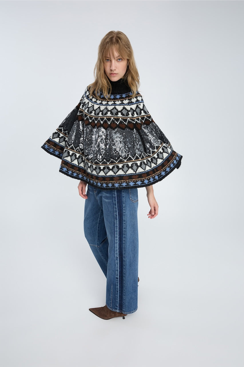 Verst Poncho mix black
