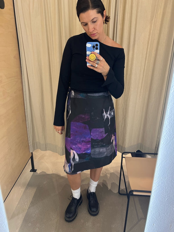 Alba Long Skirt black/purple