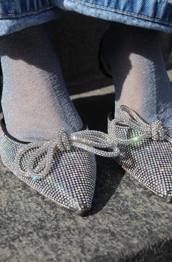 Thin Glitter Socks silver