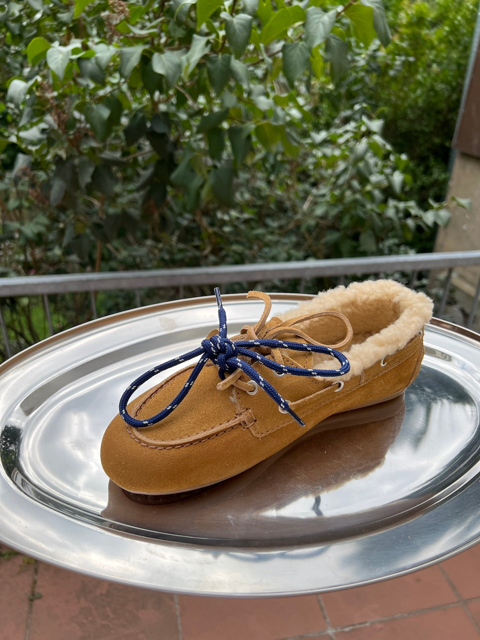 Boat Loafer Brushed Fur Suede camel