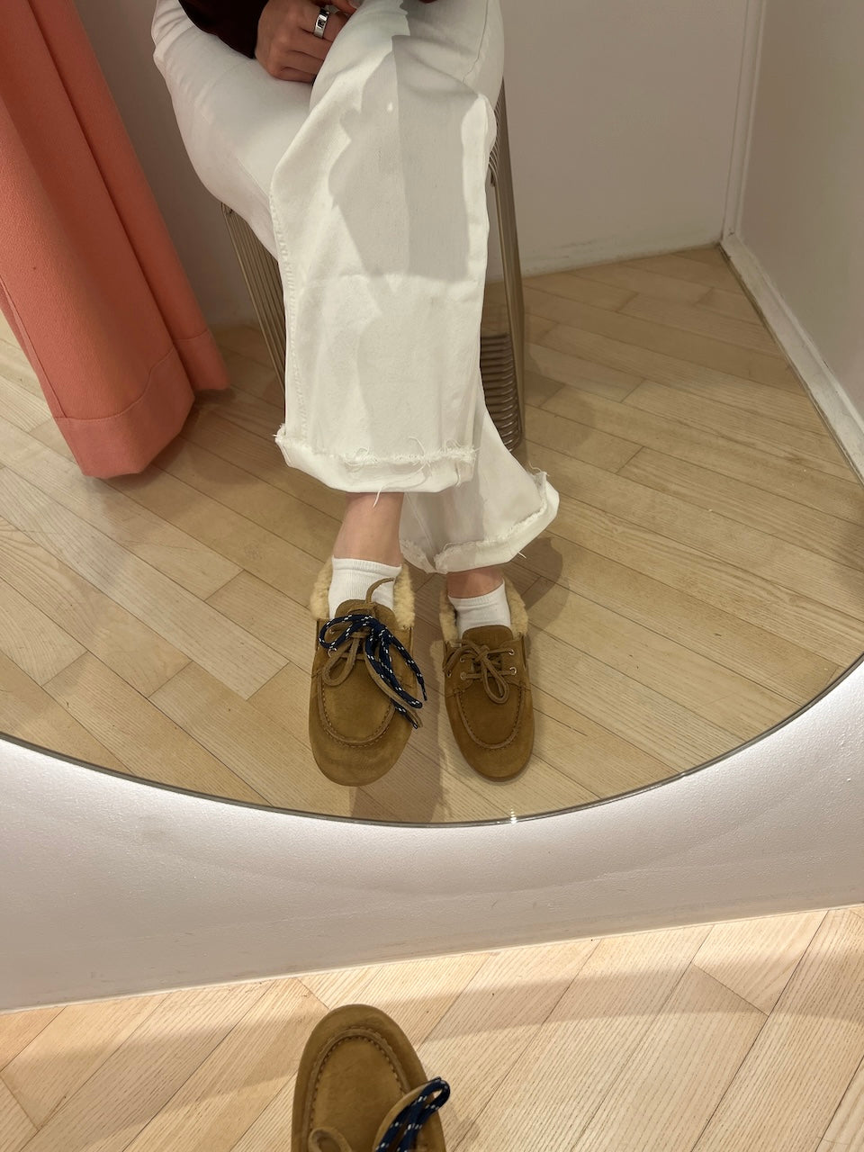 Boat Loafer Brushed Fur Suede camel