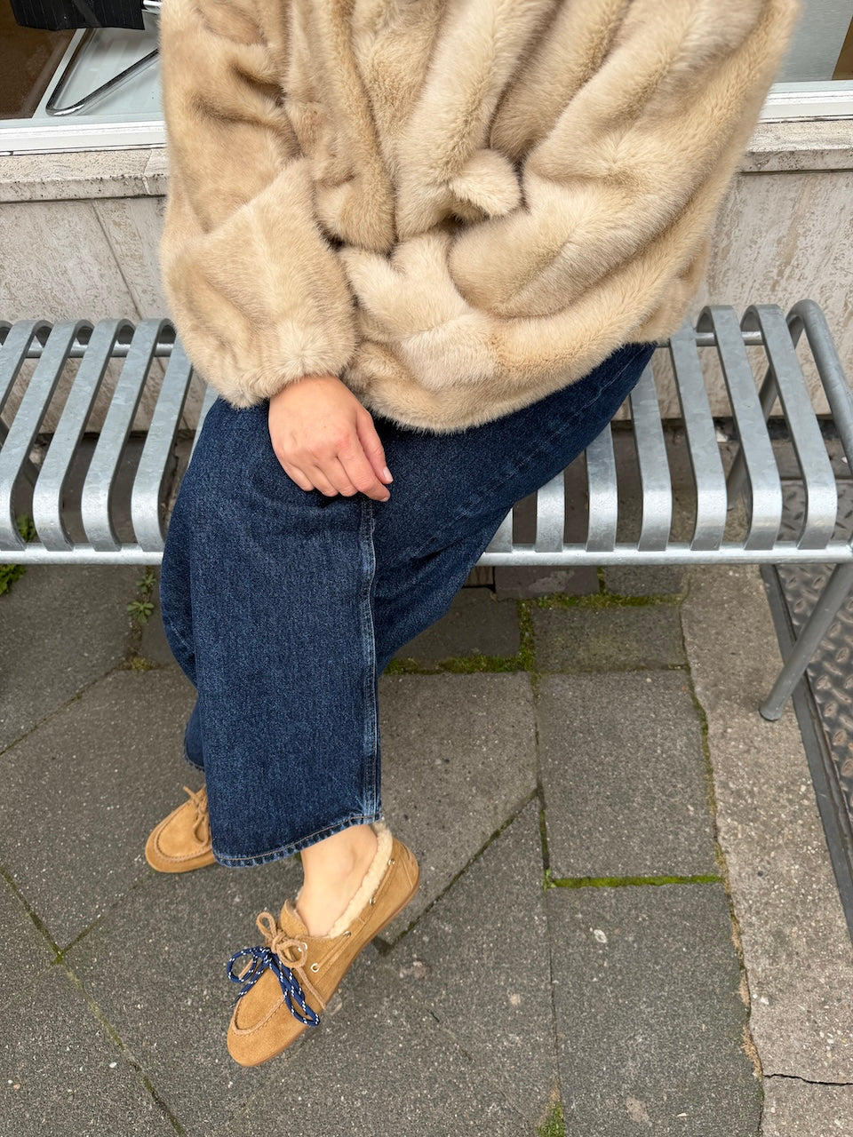 Boat Loafer Brushed Fur Suede camel