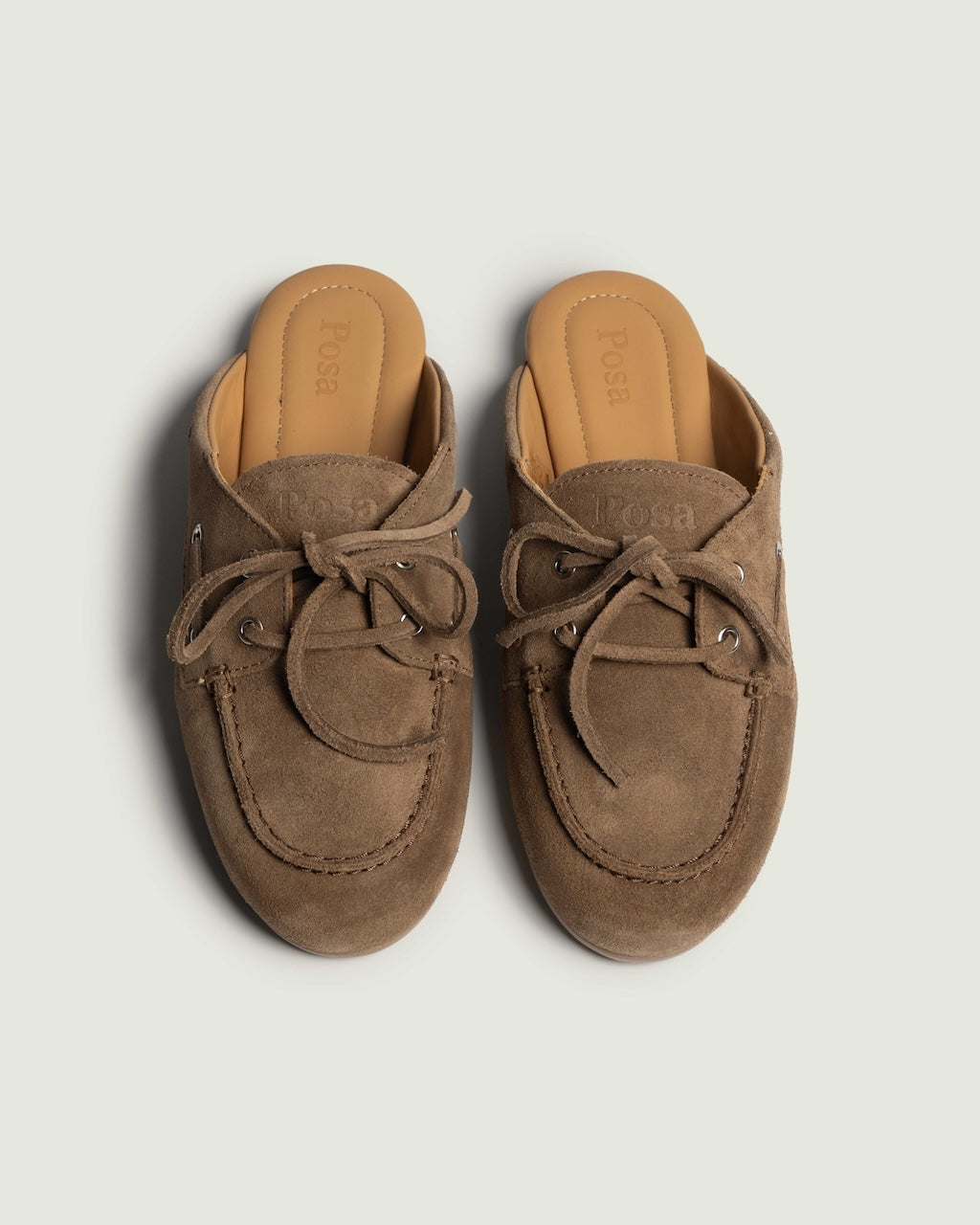 PRE-ORDER Boat Loafer Mule Suede light chocolate