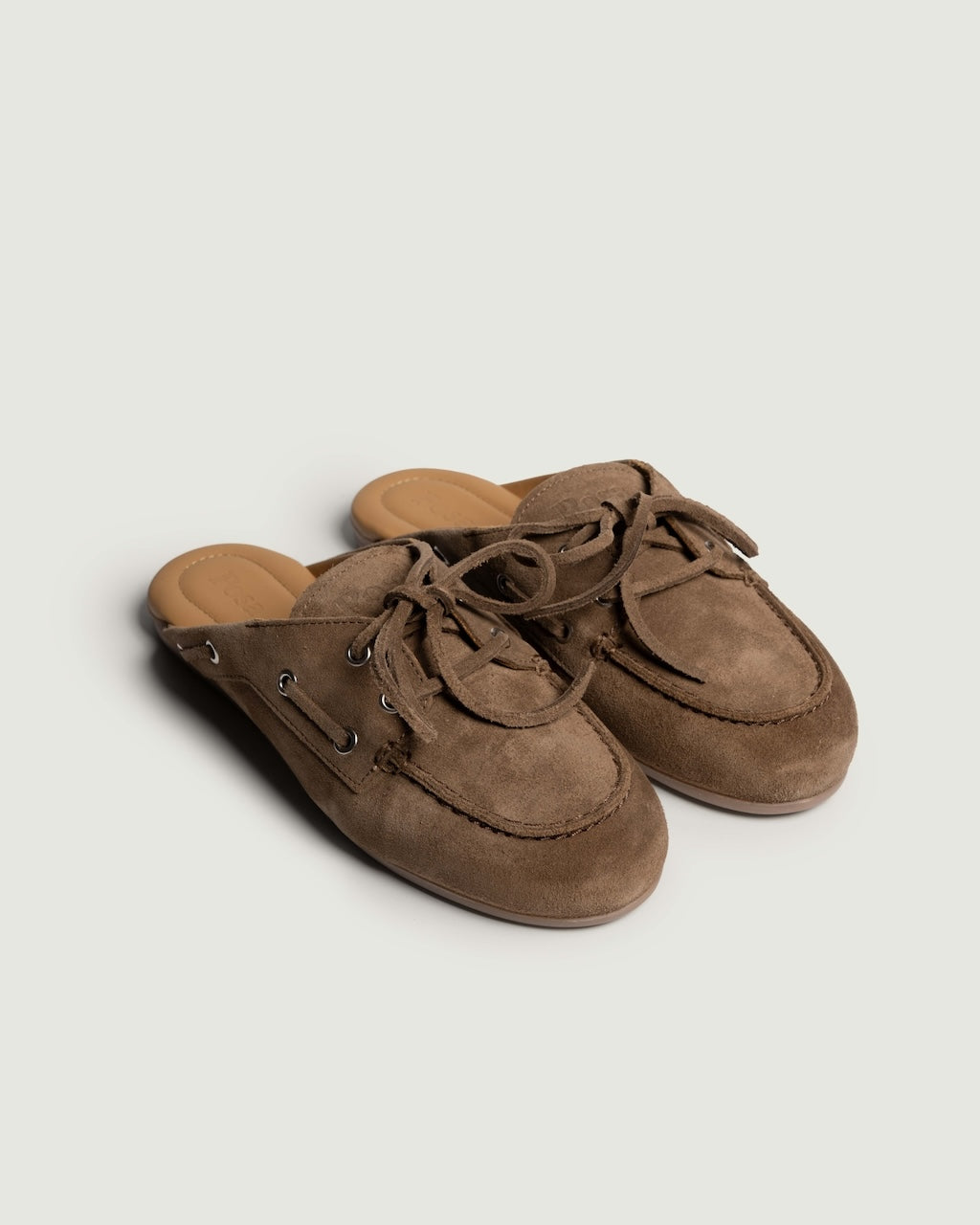 PRE-ORDER Boat Loafer Mule Suede light chocolate