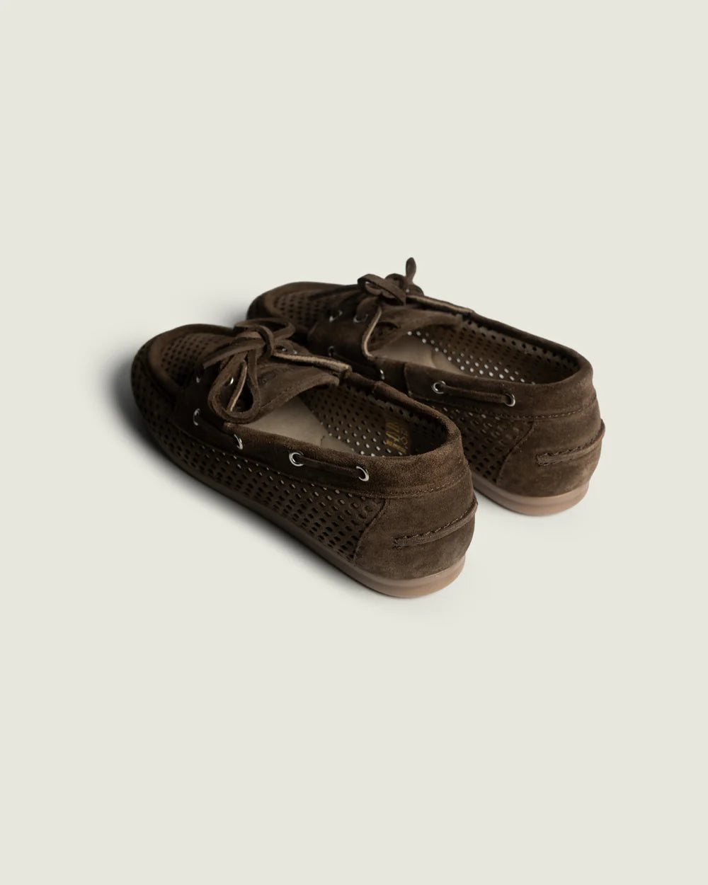 Boat Loafer Perforated Suede dark brown