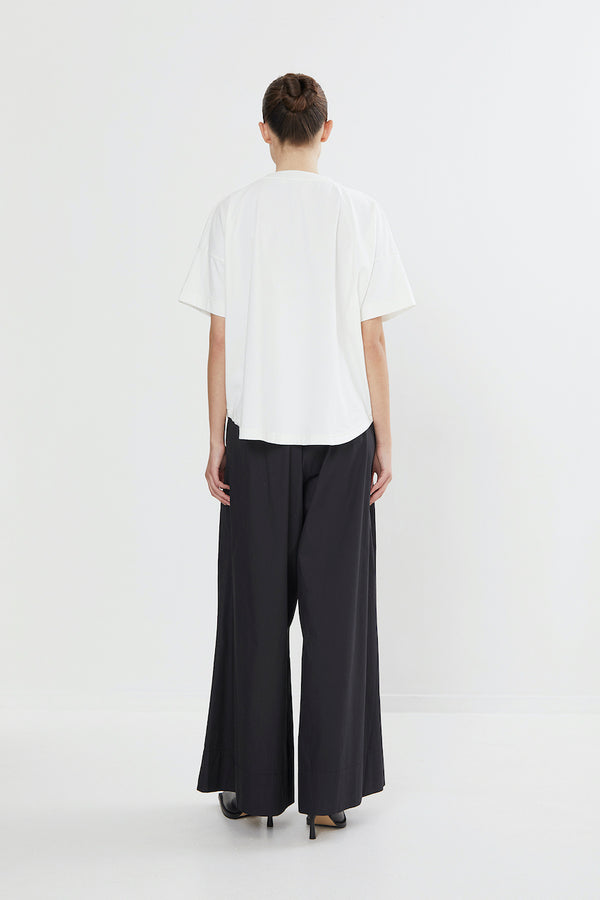 Briana Sheer Wide Pant caviar black