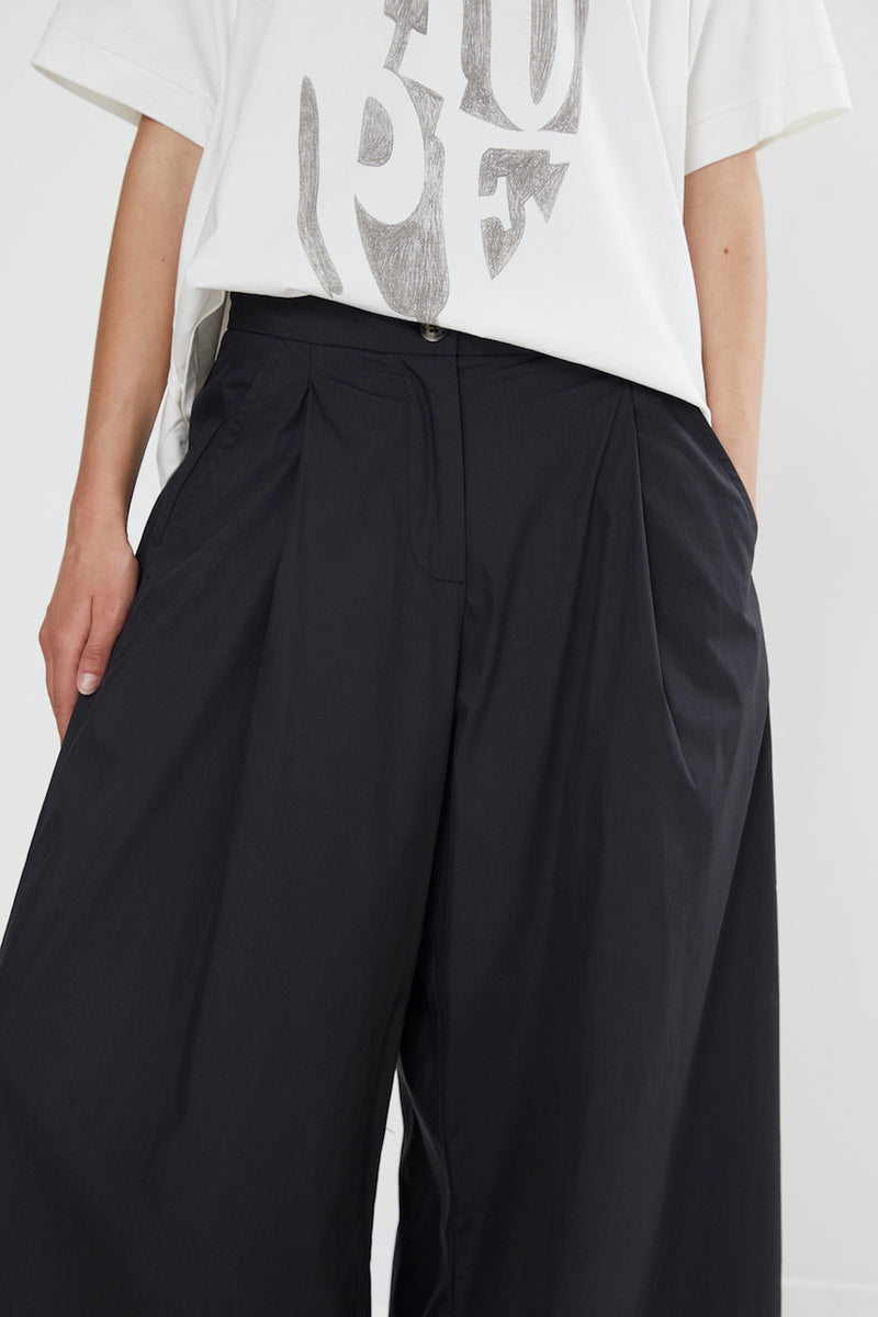 Briana Sheer Wide Pant caviar black