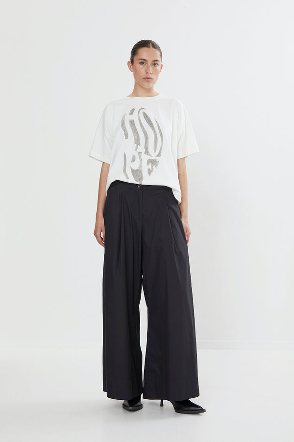 Briana Sheer Wide Pant caviar black