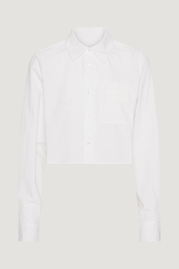 Cotton Poplin Cropped Shirt white