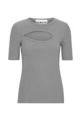 Holly Rib Cut Out T-Shirt griffin grey