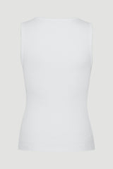 Jersey Cut-Out Top bright white