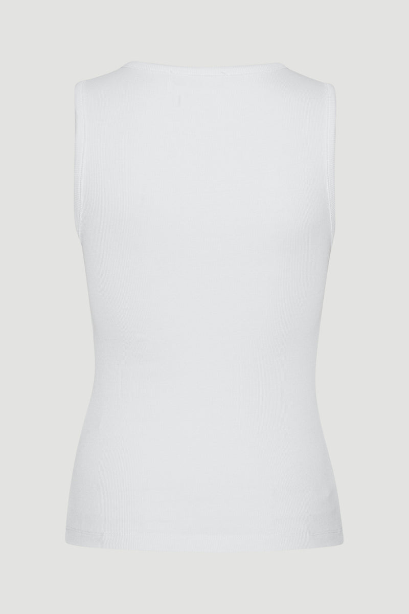 Jersey Cut-Out Top bright white
