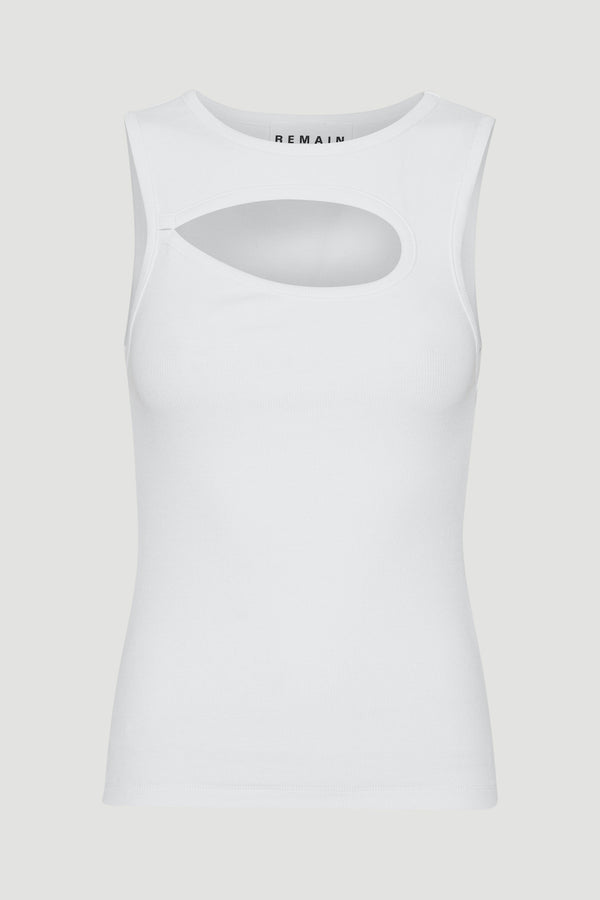 Jersey Cut-Out Top bright white