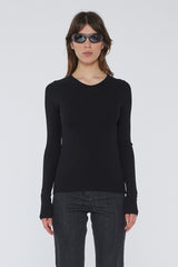 Harper Jersey V-Neck Top black