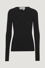 Harper Jersey V-Neck Top black