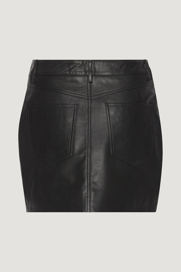 Poppy Leather Mini Skirt black